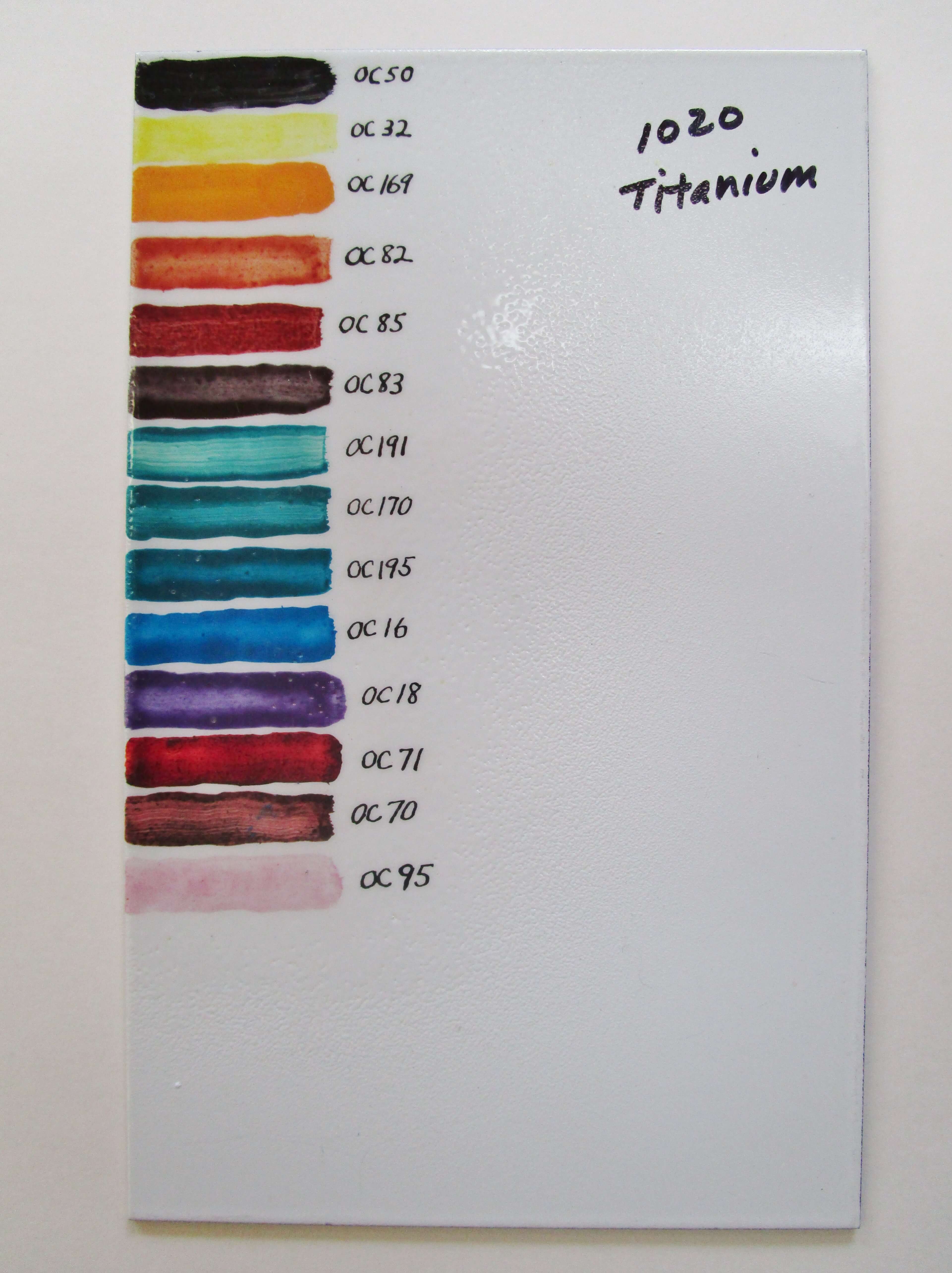 Thompson Leaded Enamel Color Chart
